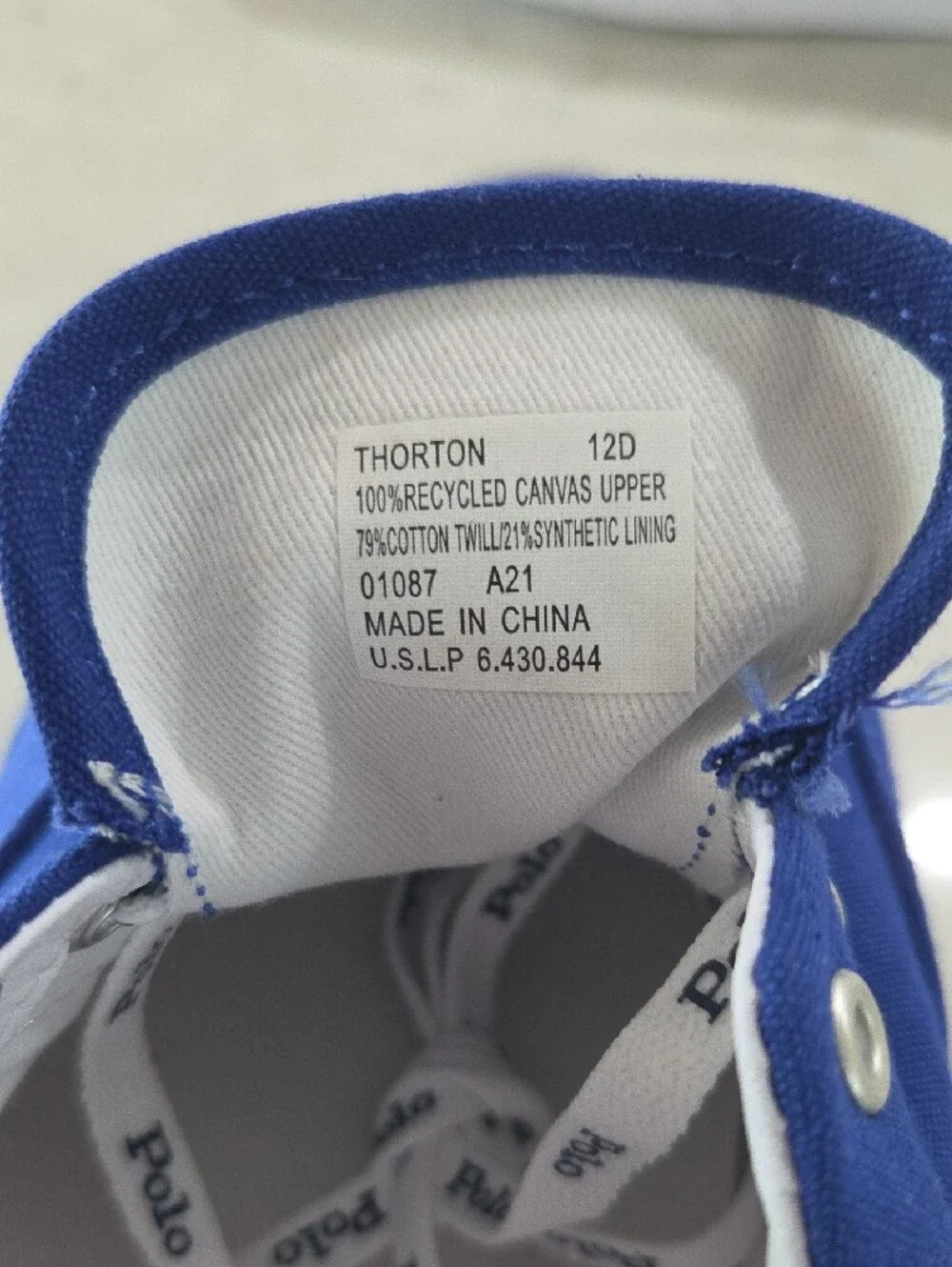 Polo by Ralph Lauren Royal Blue Canvas Low-Top Sneakers with White Trim
